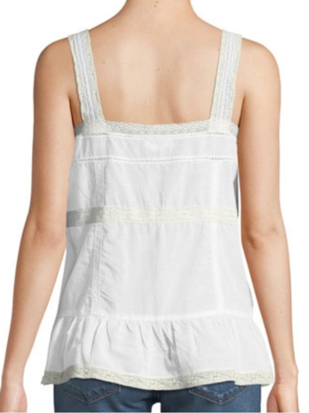 Zadig & Voltaire White Lace-Trim Cotton Chemise Top - Picture 2 of 7